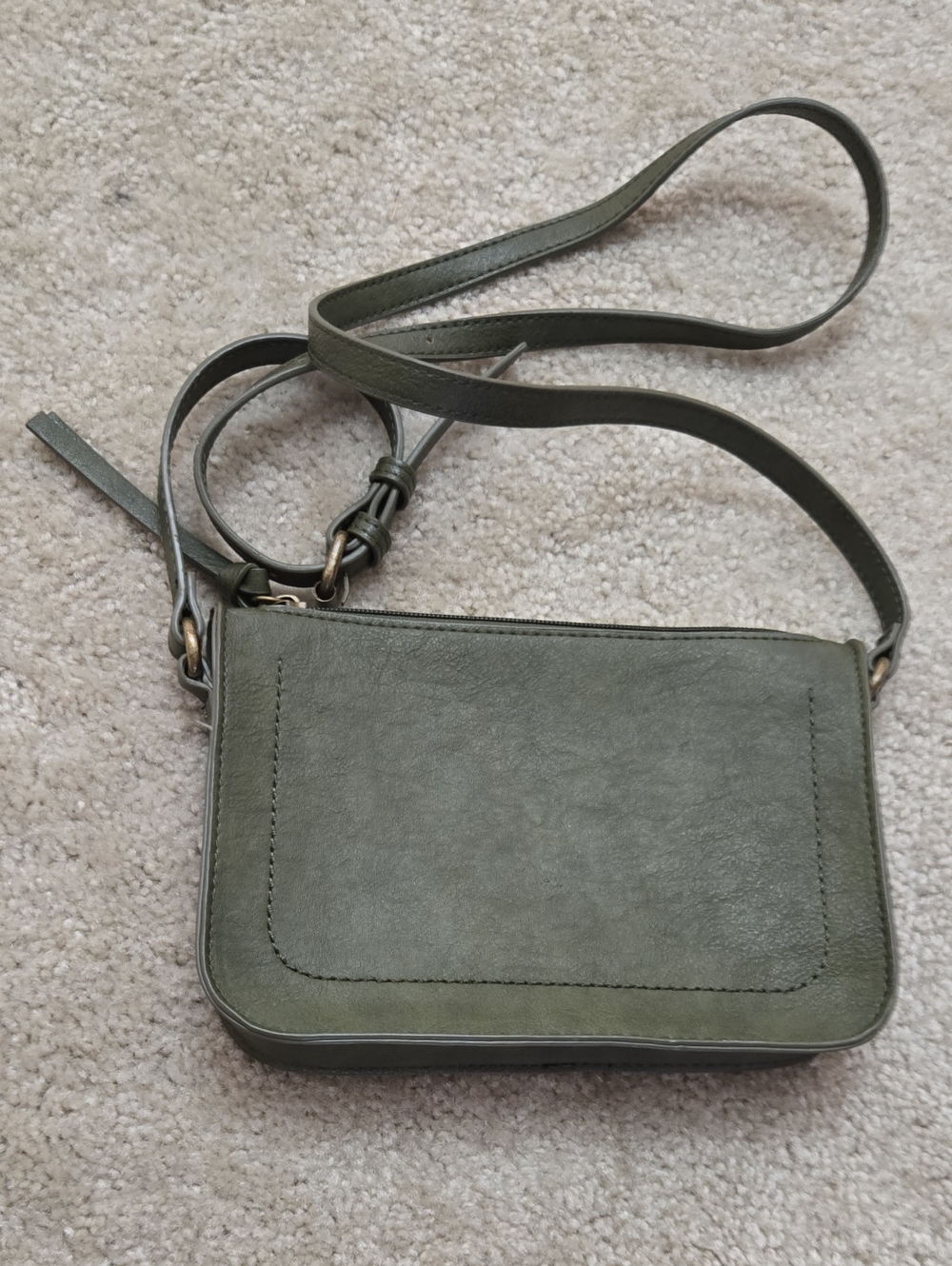 Sonoma Olive Crossbody Bag with Adjustable Strap